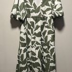 CROSBY by Mollie Burch Brawley Dress, Everglades Green/ White Leaf Print, Size S Photo 2