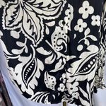 T Tahari Women's Black & Cream Floral Print Long Sleeve Button Down Blouse M/M Photo 5
