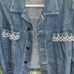 Vintage cropped Jean Jacket embroidered lace • SWITCH • cropped jacket • denim Size L Photo 13