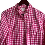 J Crew Women Top XS Pink Buffalo Check Long Sleeve Button Up Preppy Cowgirl Photo 12