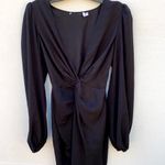 Princess Polly Womens 2 twist front long balloon sleeve black mini dress👇🏼 Photo 2