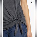 Caslon Charcoal Short Sleeve Top with Side Tie/Burnout Side Tie T-Shirt Photo 12