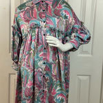 Beulah  Colorful Paisley Button-Up Dress One Size.  E2 Photo 0