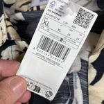 Mango MNG Floral Print Button Front Shirt Dress Black Cream XL Photo 4