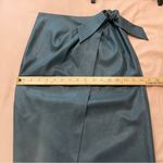 Rebecca Taylor Faux Leather Elegant High Rise Blue Tie Waist Faux Wrap Skirt 00 Photo 10