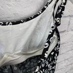 Swim Solutions Shirred Neck Blouson Tankini Top Size 10 Black White Dot Bra New Photo 5