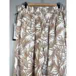Nicole Miller Tropical Leaf Linen Cream Wide Leg Pants Womens XL Lagenlook Photo 8