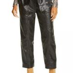 Joie Women’s  Faux Leather Crop Pants-Black-Size L Photo 0