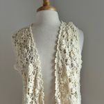 Vintage cream crochet floral vest White Size L Photo 6