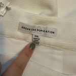 Dress the Population  Women’s XXL White Textured Slit Trousers Pants Chic Classic Photo 6