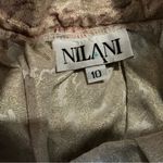 Vintage 70s Nilani floral gold metallic midi skirt with pockets high rise sz 10 Photo 4