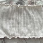 Bozzolo Y2K Stretch White Ribbed Cropped Tube Top, size S/M Photo 5