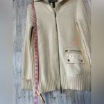 LRL Lauren Active Ralph Lauren Women Beige Cable Knit Sweater Full Zip Small Photo 4