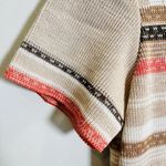 Bleeker Street Vintage 1960s Short Sleeve Midi Knit Dress Women's 8 Tan Coral Brown Photo 1