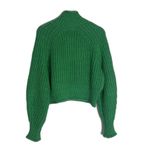 H&M ladies pullover cropped chunky knit vibrate green cozy sweater size small Photo 9
