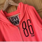 PINK - Victoria's Secret 𝅺Victoria’s Secret neon LOVE PINK zip front hoodie size small Photo 2