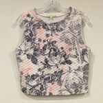 Gianni Bini  Quilted Floral Crop Top Size Large EUC Photo 0