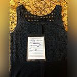 ALLSAINTS  Glesni Vest Mesh Eyelet Sheer Mini‎ Dress Fit & Flare Navy Blue Sz 2 Photo 3
