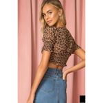 superdown Lexi Smocked Cheetah Animal Print Top Size M Photo 1