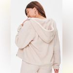 Forever 21  Hooded Faux Shearling Zip Teddy Jacket Sweater Pink Size S NEW Photo 5