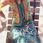 Hemant & Nandita Moana Dress 100% Silk Tiered Shift Mini Tassel Sequins Small Blue Photo 1