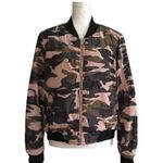 Miss London Jacket Coat Pink Olive Black Quilted Camouflage Bomber Coat Large Photo 0