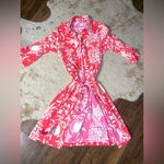 J. McLaughlin Rare  pineapple print pink Bryn Dress preppy classic spring floral S Photo 0