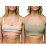 prAna  Bikini Set Willow Falls Top Gemma Bottom Striped Reversible Orange Pink XL Photo 2