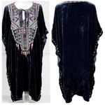 Johnny Was Nemita extremely heavily embroidered velvet Caftan/Tunic NWT RARE Photo 3