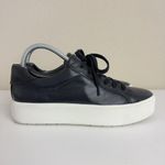 Vince  Benfield Black Leather‎ Platform Sneakers Low Top Womens Sz 7 US -Ret $250 Photo 3