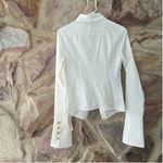 Commense Metal Button Cutout Polo Shirt size medium White Photo 6
