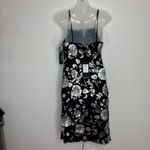 Anthropologie Goldie metallic Floral Sequin Mini Dress black mesh adjustable straps NWT XS Photo 2