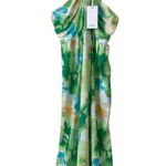 Grace Karin Tropical Print Criss Cross Halter Maxi Dress Size L Pockets Resort Photo 3