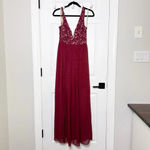 Lulus Size S Red Lace Maxi Dress Make Way For Wonderful Berry Red Lace Photo 1