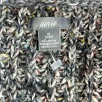 Aerie  Gray Chunky Knit XL Sweater Confetti Threads Lace-Up Pullover Photo 12