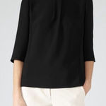 Reiss  Grace Black Button-Detail Blouse size 8/40 excellent condition Photo 0