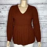 Sonoma NWT Size XL Brown Smock Elastic V-Neckline Boho Peasant Top Blouse Photo 0