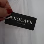 Ekouaer  White Cowl Neck Camisole Tank Top Sheer Back Mesh Size M Photo 3