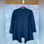 GRETCHEN SCOTT teal Open Front Long Sleeve Waterfall Cardigan Sweater Sueded XS Blue Photo 3