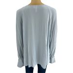 BP  Brass Plum LARGE NWT Gray Top Blouse Long Split Sleeve V Neck Photo 2