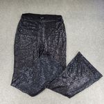 Athena Marie Womens Sequin Pants XL Black Flare Wide Leg Holiday Party Cocktail Photo 8