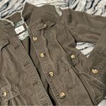 Live a Little  Brown Jean Jacket with Button Details Photo 1