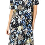 LOGO By Lori Goldstein LOGO by‎ Lori Goldstein Georgina Asymmetrical Hem Floral Midi Dress Size XL Photo 0