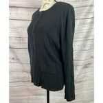 Talbots Vintage Zip Up Cardigan Women M Long Sleeve Black Pockets Cotton Stretch Photo 1