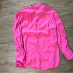 ZARA Women’s Button-Down Shirt Tunic XS Pink Long Sleeve Tencel Barbiecore Photo 2