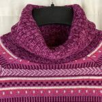 Columbia Winter Worn II Pink Purple and White Fair Isle Cozy Ski Sweater Large Photo 5