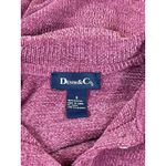 VTG 90s Denim & Co Mauve Pink Chenille Button Front Collared Cardigan Sweater S Photo 3