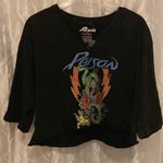 Poison Band/Concert Crop Top Women’s Size Large (11/13)🔥 Black Photo 0