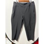 Athleta  Black Wide Leg Cropped Pants Women's Size 16 Elastic Waist Photo 2