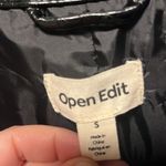 Open Edit  Croc Texture Faux Leather Shirt Jacket, Black, Size S Photo 6